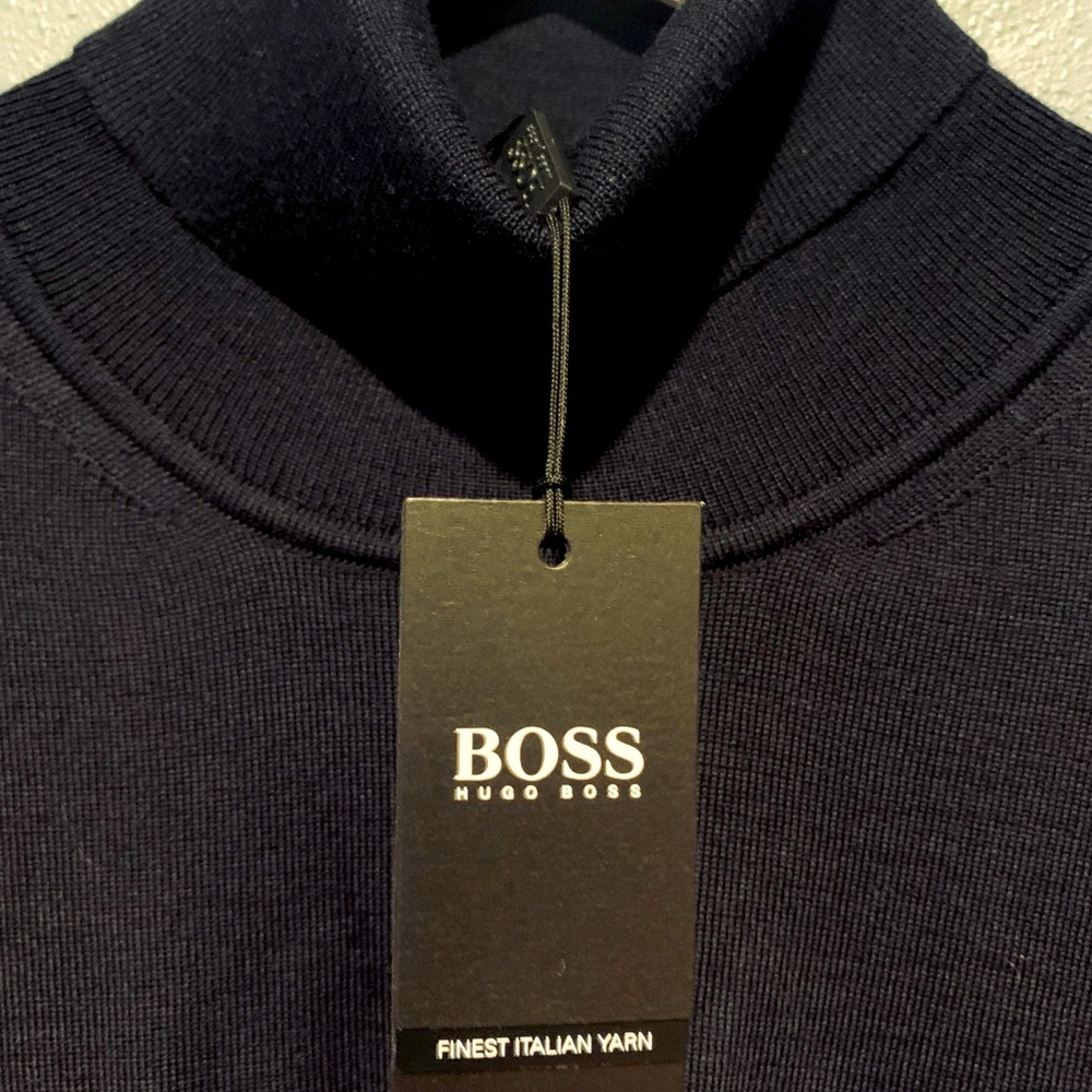 HUGO BOSS Musso-P Turtle Neck Sweater, Medium, Soft, lightweight, comfy. BLACK